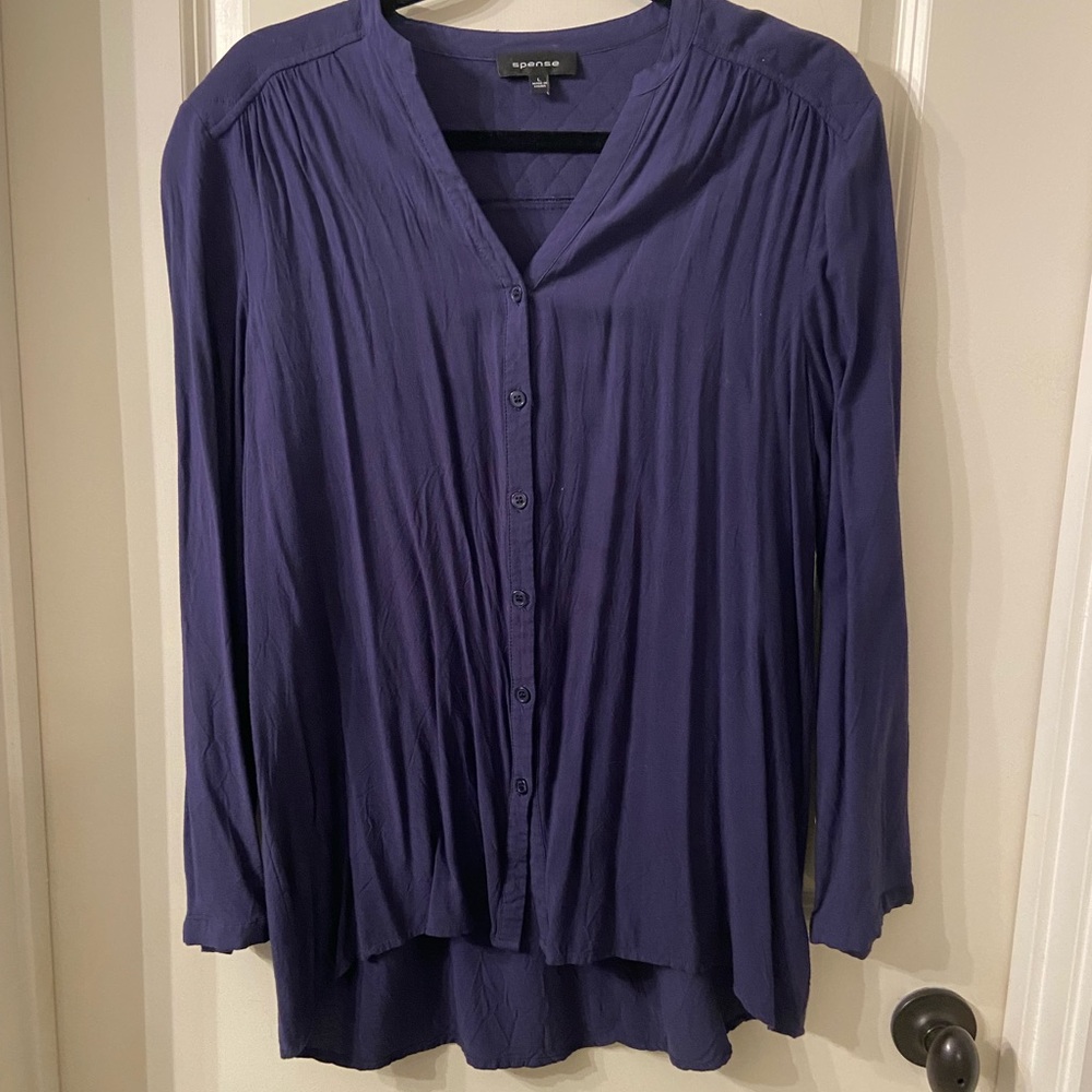 Blue/Navy button down blouse